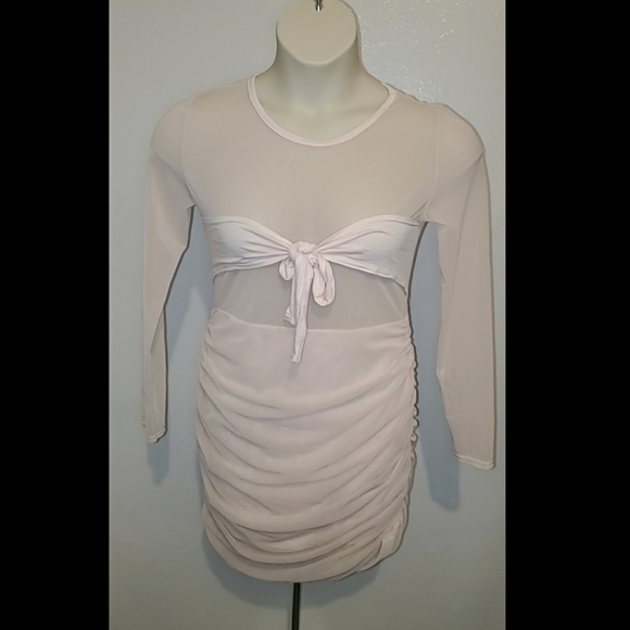 PrettyLittleThing Pink Mesh Mini Dress - Picture 2 of 3